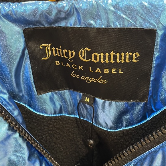 Juicy Couture (black label)metallic blue women’s puffer jacket size M - Picture 5 of 7